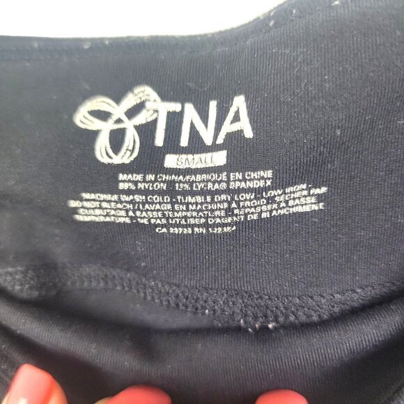 Aritzia TNA Black Tights Leggings Bright Stripes Crop Leg Small - Picture 5 of 10